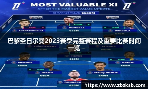 巴黎圣日尔曼2023赛季完整赛程及重要比赛时间一览